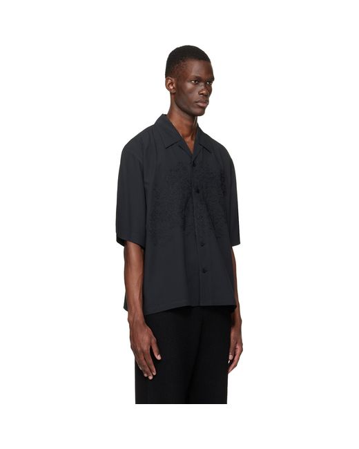 Homme Plissé Issey Miyake Black Embroidery Press Shirt for men