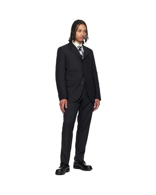 Comme des Garçons Black Silk Geometric Pattern Tie for men