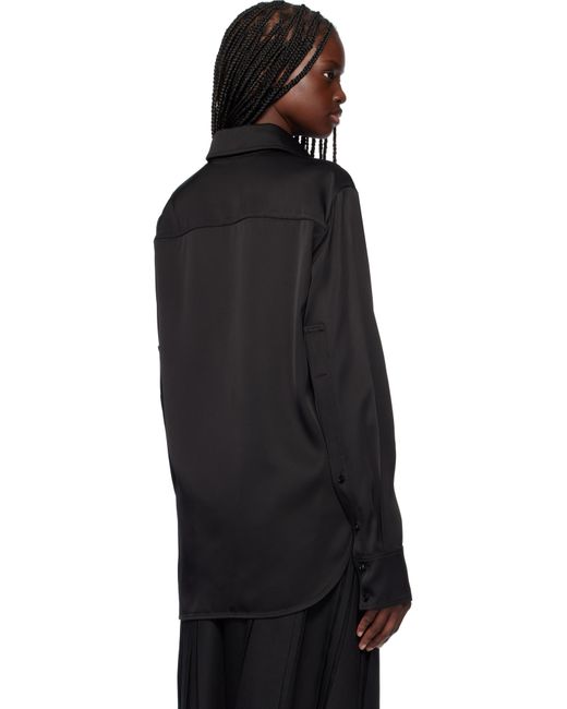 Jil Sander ブラック ヘビー ビスコース シルク ツイル シャツ Black