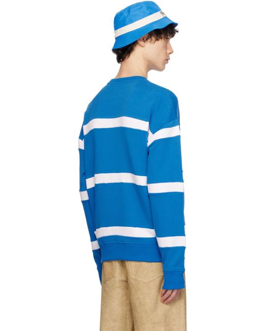 J.W. Anderson Blue & White Striped Sweatshirt for men