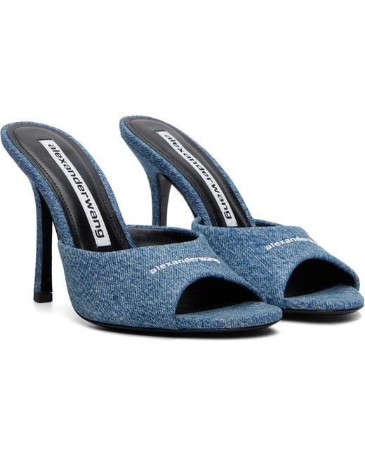 Alexander Wang Blue Cher Mule Heeled Sandals