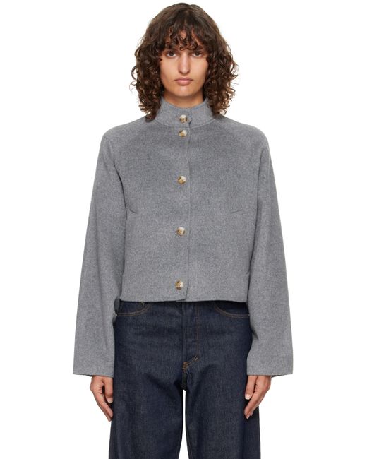 Loulou de Saison Gray Nyma Wool Drap Jacket