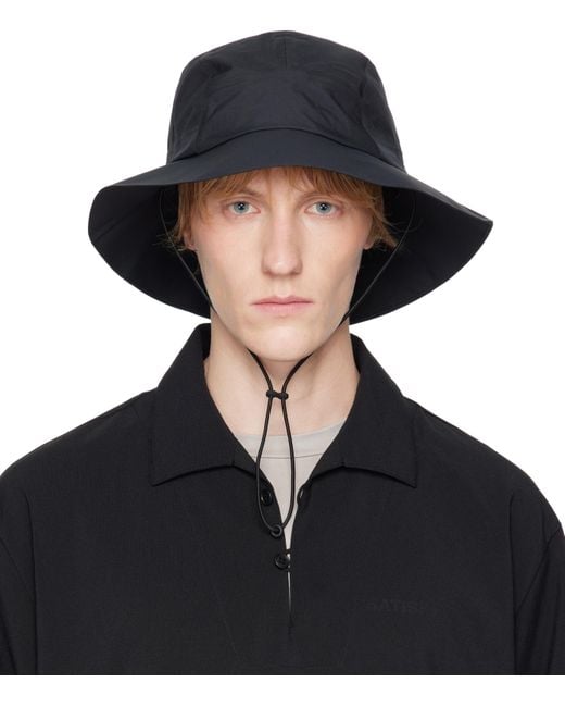 Snow Peak Black Gore-Tex Rain Hat for men
