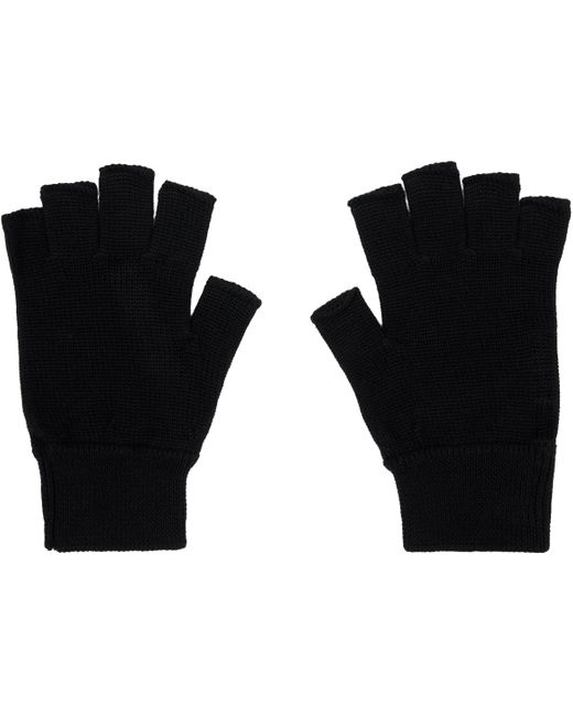 Rick Owens Black Concordians Fingerless Gloves for men