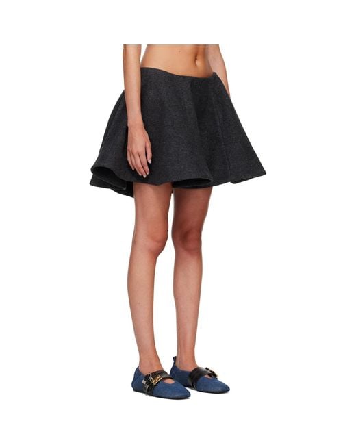 Ganni Black Peacoat Wool Miniskirt