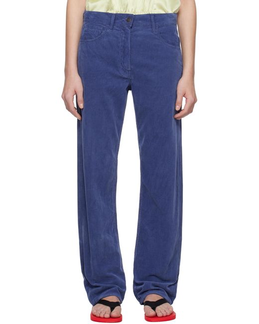 パンツ THE ROW Women Straight Pants 6525W3809 Blue Gia Satin Wide-Leg Pants | GUESS Factory