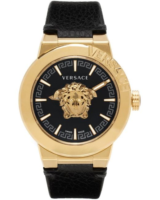 メンズ Versace &ゴールド メドゥーサ Infinite Xl 腕時計 Black