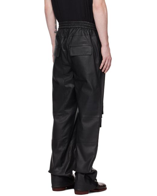 FREI-MUT Black Limbo Leather Pants for men
