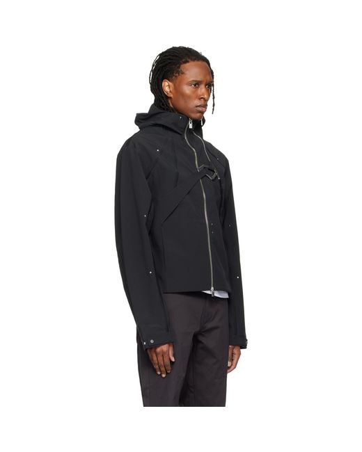 HELIOT EMIL Black Moire Technical Jacket for men