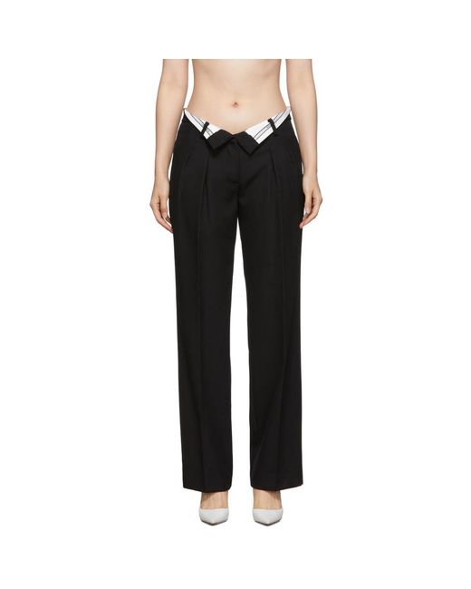 Alexander Wang Black Flipped Waistband Carrot Trousers