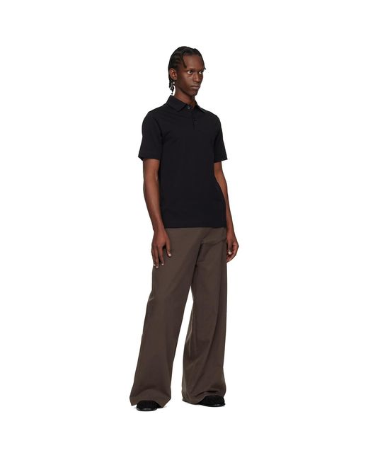 Dries Van Noten Black Cotton Jersey Polo for men