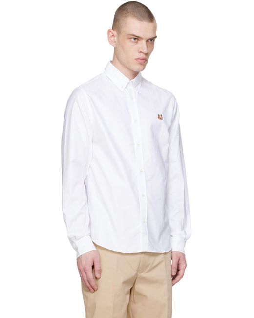 Maison Kitsuné White Mini Fox Head Shirt for men