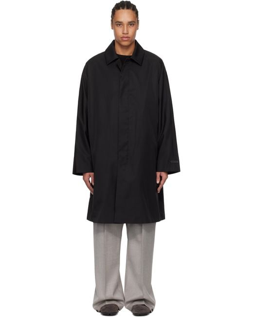メンズ Fear Of God ブラック ナイロン ウール カーコート Black