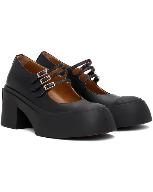 Chaussures à talon bottier de style charles ix pablo noires à trois boucles Marni en coloris Black