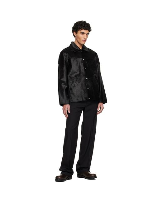 sunflower Black Cow Hide Coach Jacket for men