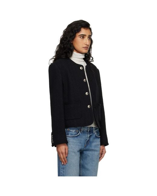 DUNST Black Classic Boucle Tweed Jacket
