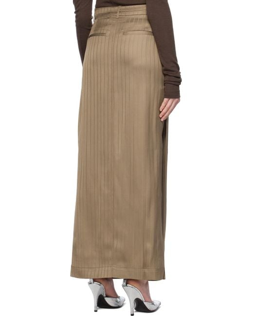REMAIN Birger Christensen Natural Brown Suiting Maxi Skirt