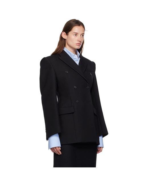 Wardrobe NYC Black Double Breasted Contour Blazer
