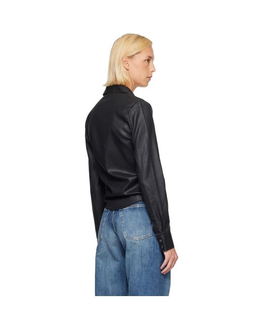 Our Legacy Black Slim Zip Shirt