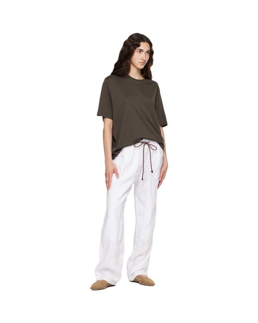 Rag & Bone White Atlas Linen Trousers