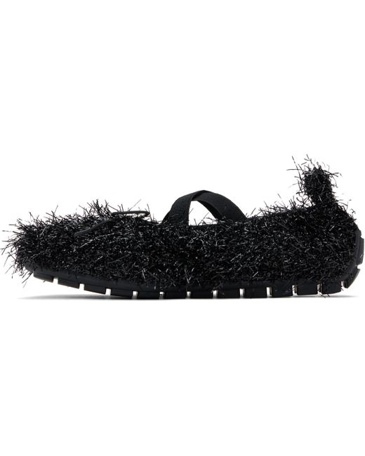 Simone Rocha Black Tinsel Grip Ballerina Flats