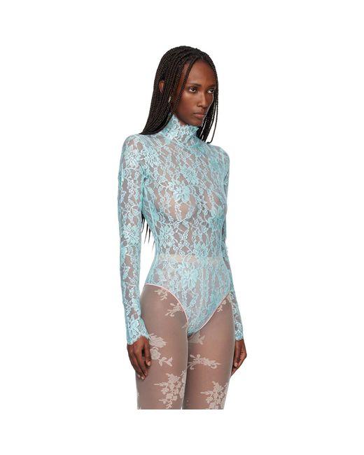 Valentino Black Floral Lace Bodysuit
