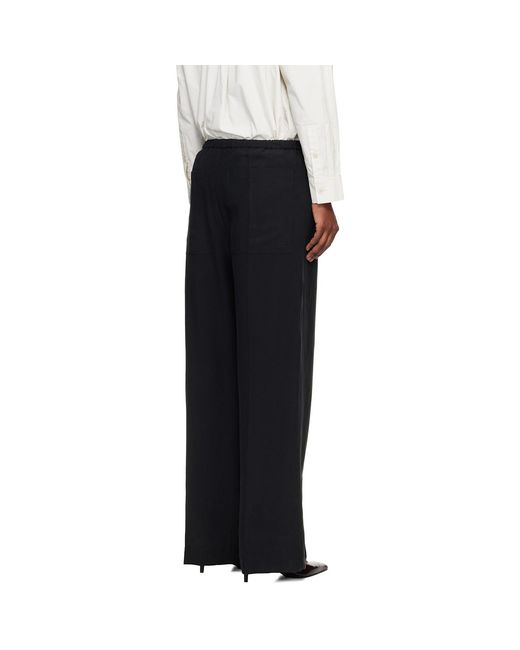 Totême Black Fluid Drawstring Trousers