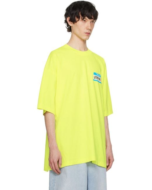 T-shirt 'my name is ' jaune Vetements pour homme en coloris Yellow
