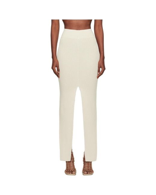 Rick Owens Natural Off- Concordians Sliced Midi Skirt