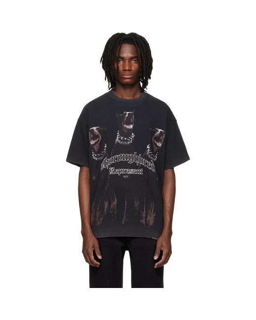 Represent Black 'Thoroughbred' T-Shirt for men