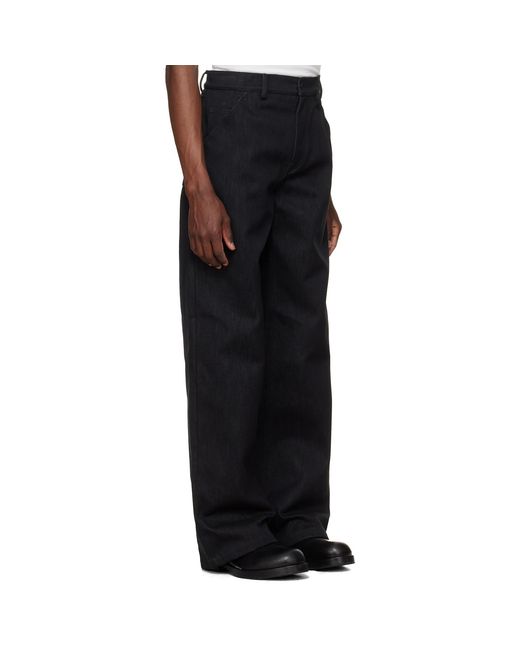 Rier Black Gabardine Trousers for men