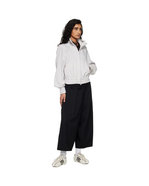 Y-3 White Off- Pinstripe Sport Uniform Jacket