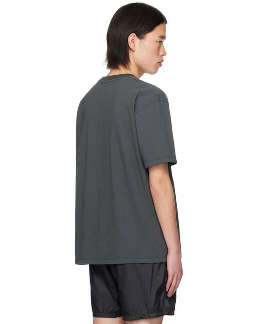 T-shirt teint aux pigments gris Palmes pour homme en coloris Black