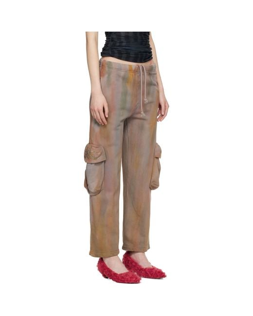 Collina Strada Black Hand-Dyed Cargo Sweatpants