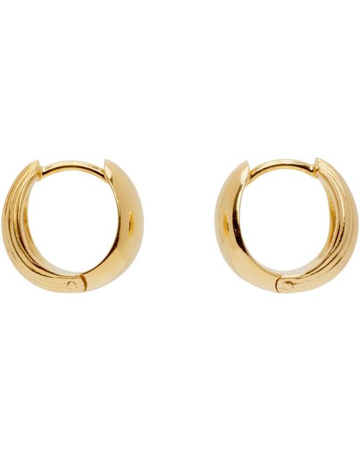 Boucles d'oreilles à anneau réversibles dorées à charnière Sophie Buhai en coloris Black