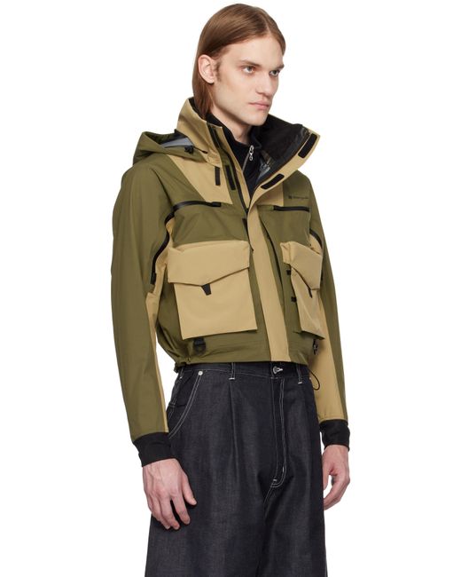 Snow Peak Green Khaki Toned Trout Edition 3L Wading Jacket for men