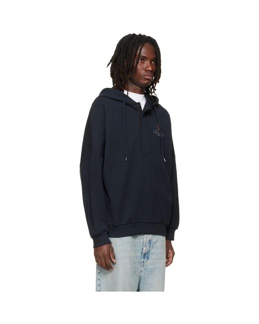 Vivienne Westwood Blue Batwing Hoodie for men
