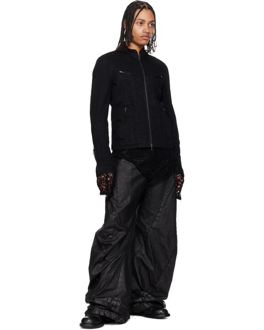 Julius Black Seamed Denim Jacket for men