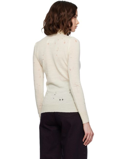 Col Roulé Blanc Cassé En Laine MM6 by Maison Margiela en coloris Black