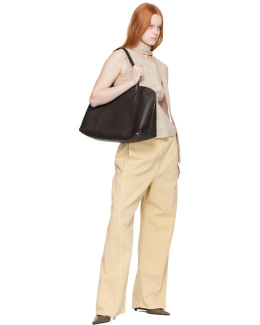 TOTEME Grained-Leather Day Tote in Black | Lyst