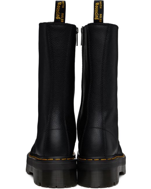 Dr. Martens Black 1B99 Pisa Leather Mid Calf Lace Up Boots