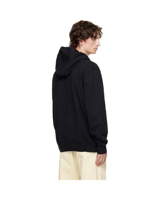 J.W. Anderson Black Logo Embroidery Hoodie for men