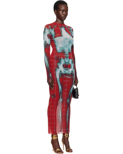 Jean Paul Gaultier Ssense限定 レッド＆ブルー The Squeletor マキシワンピース Red