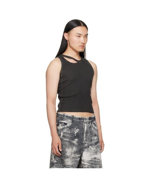 CAMPERLAB Black Ribbed Tank Top for men