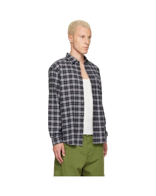 Lacoste Blue Regular Fit Plaid Flannel Shirt for men