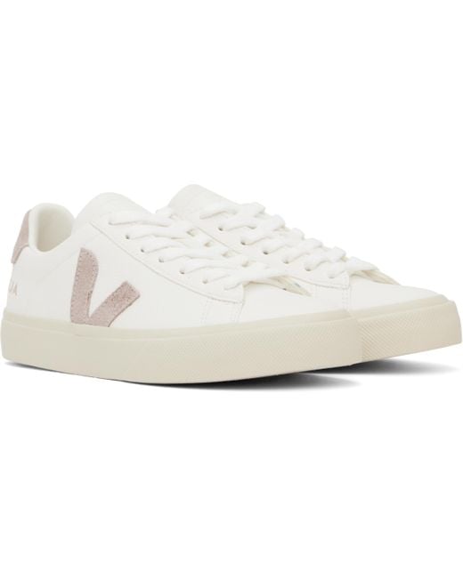 Veja ホワイト＆ピンク Campo レザースニーカー Black