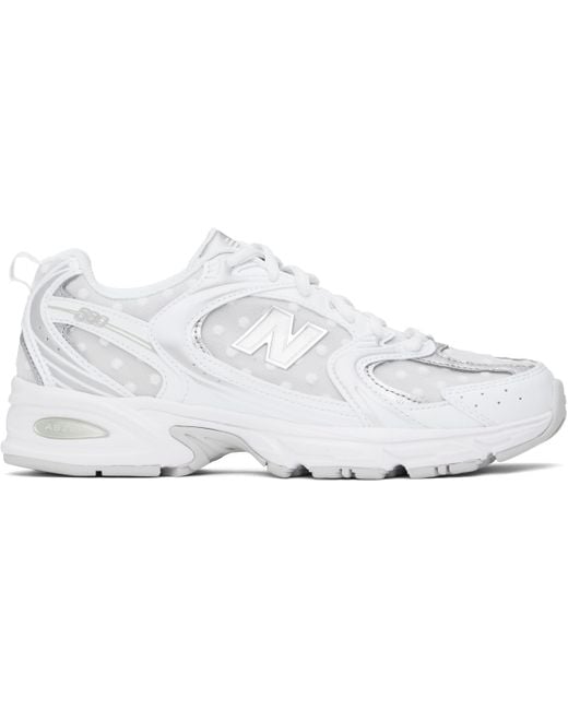 New Balance シルバー＆ホワイト 530 スニーカー Black