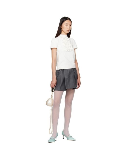ShuShu/Tong Black Irregular Pleated Miniskirt