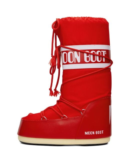 Moon Boot Red Icon Nylon Boots for men