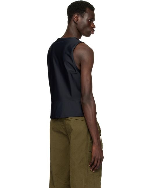 Mugler Black Corseted Tank Top for men